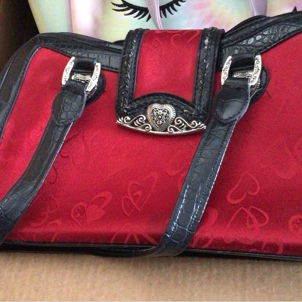 Hugs & Kisses Elegant Red and Black Women's Handbag